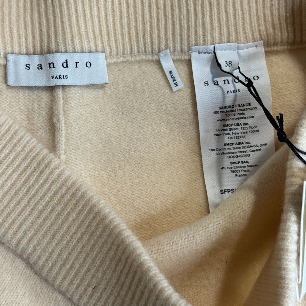 NWT Sandro Paris Izzie Shorts 38 FR US 6 Vanilla 100% Wool MSRP $145 - Picture 5 of 6